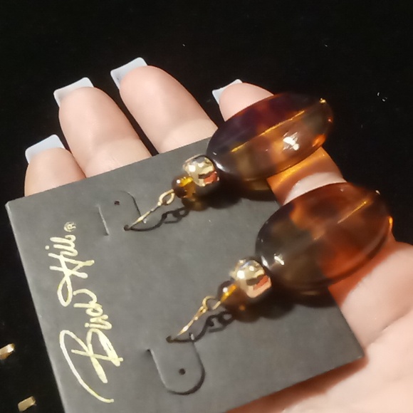 Birch hill designer drop / dangle tortoise shell earrings - Picture 5 of 5